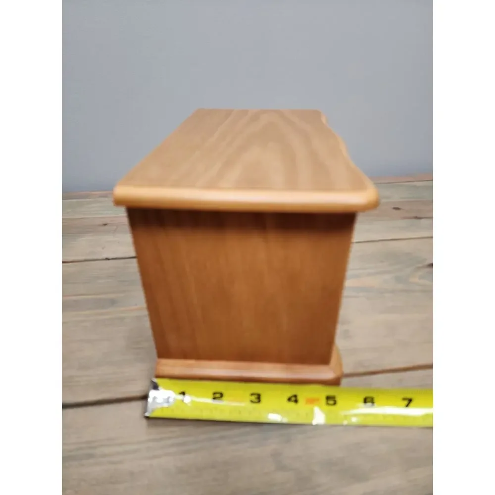 Vintage Croft & Barrow Wooden Jewelry Box Chest 2 Drawer Organizer